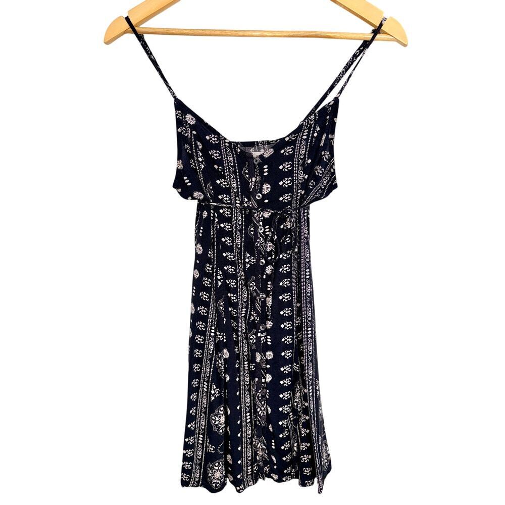 Abercrombie & Fitch Black White Boho Sleeveless Tank Mini Dress Womens Size XS